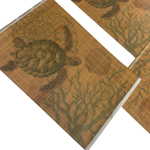 vintage sea turtle bamboo hawaiian place mats Set Of 5 - Picture 4 of 10
